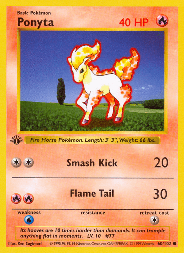 Ponyta Pokémon card