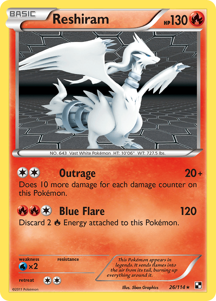 Reshiram Pokémon card