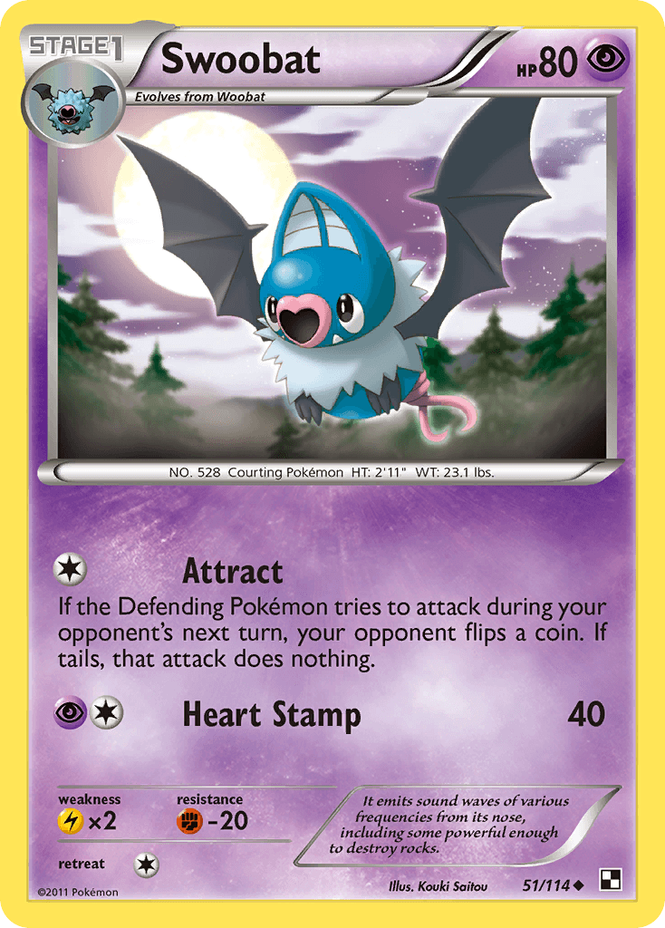 Swoobat Pokémon card
