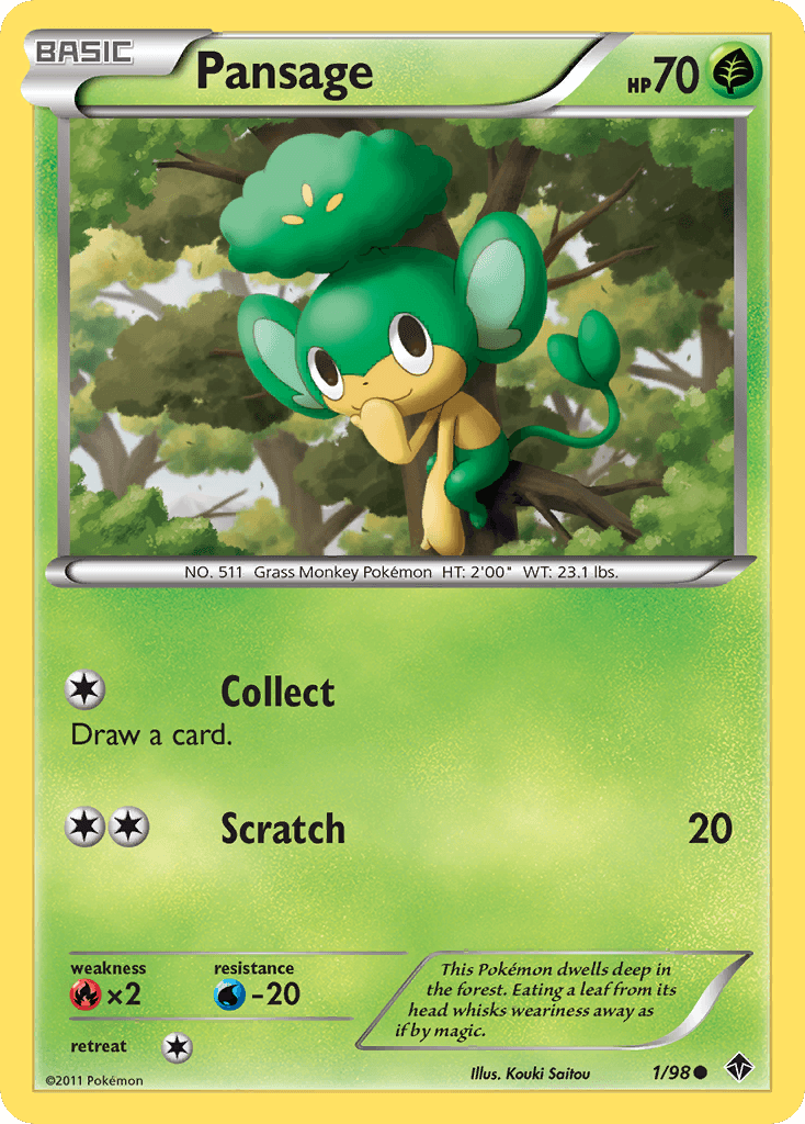 Pansage Pokémon card