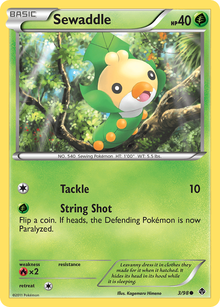 Sewaddle Pokémon card