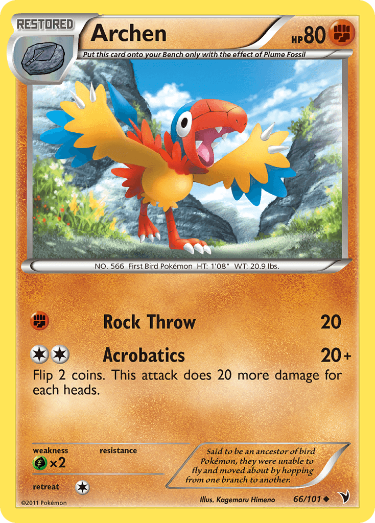 Archen Pokémon card
