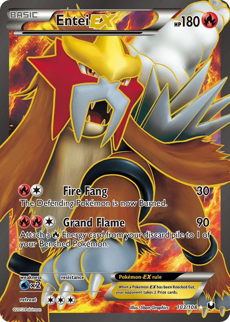 Entei-EX Pokémon card