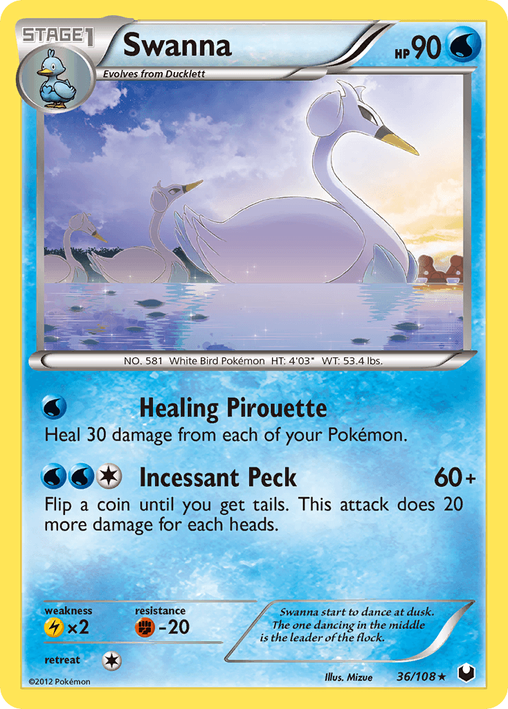 Swanna Pokémon card