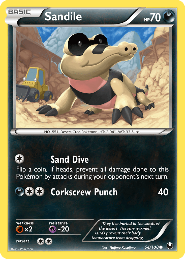 Sandile Pokémon card