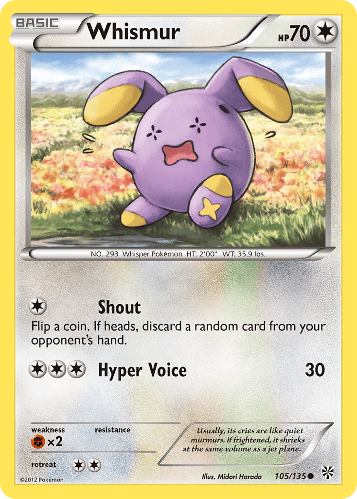 Whismur Pokémon card
