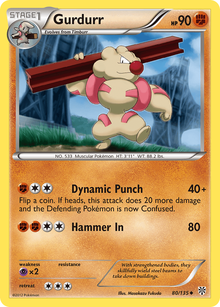 Gurdurr Pokémon card
