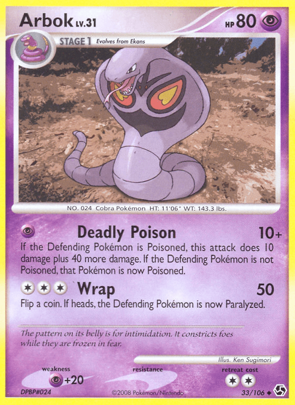 Arbok Pokémon card