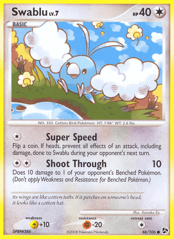 Swablu Pokémon card
