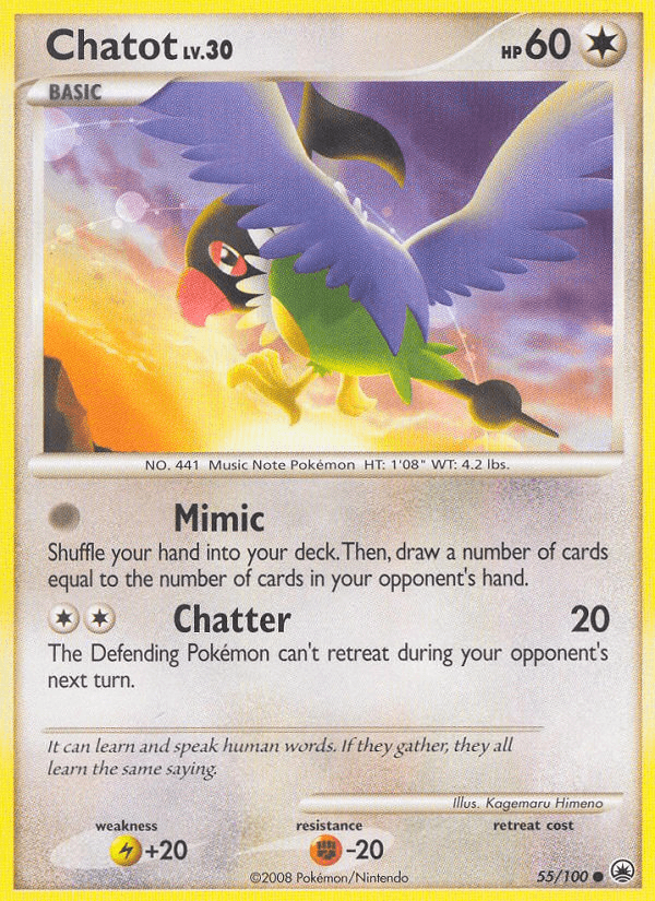 Chatot Pokémon card