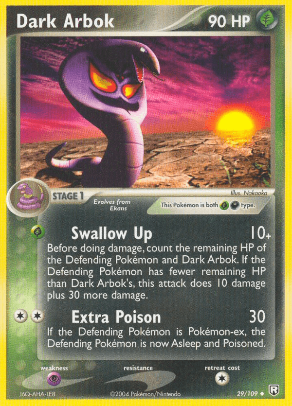 Dark Arbok Pokémon card