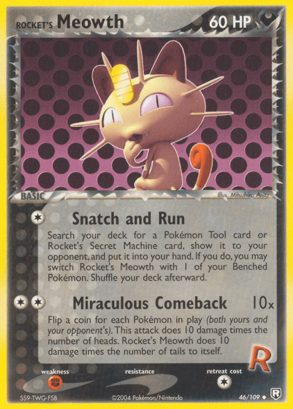 Rocket's Meowth Pokémon card