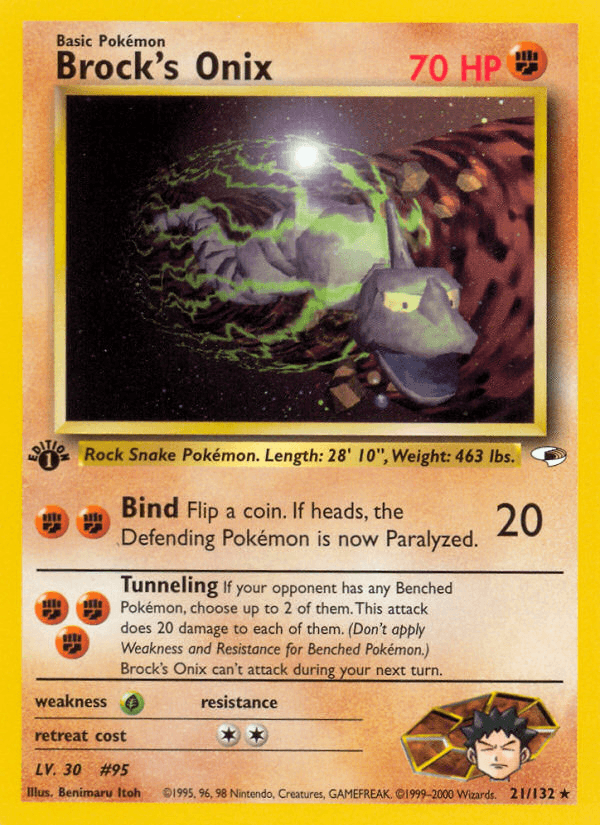 Brock's Onix Pokémon card