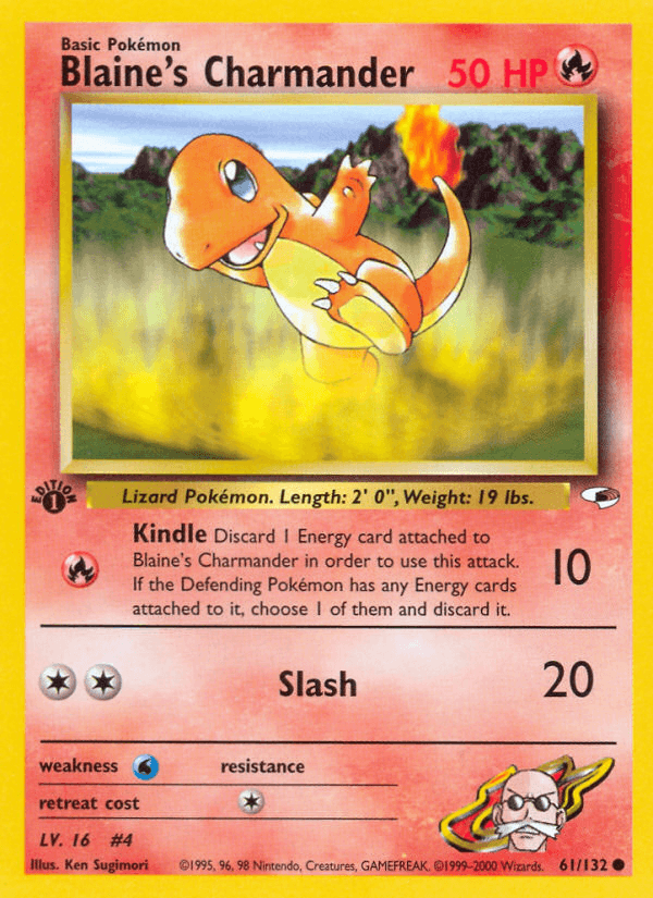 Blaine's Charmander Pokémon card