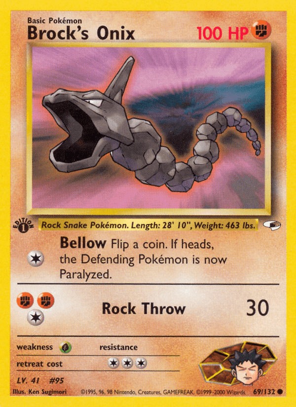 Brock's Onix Pokémon card