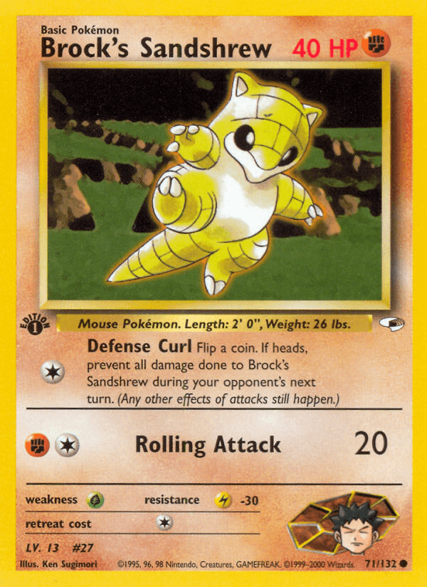 Brock's Sandshrew Pokémon card