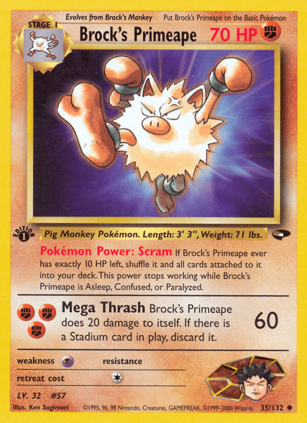 Brock's Primeape Pokémon card