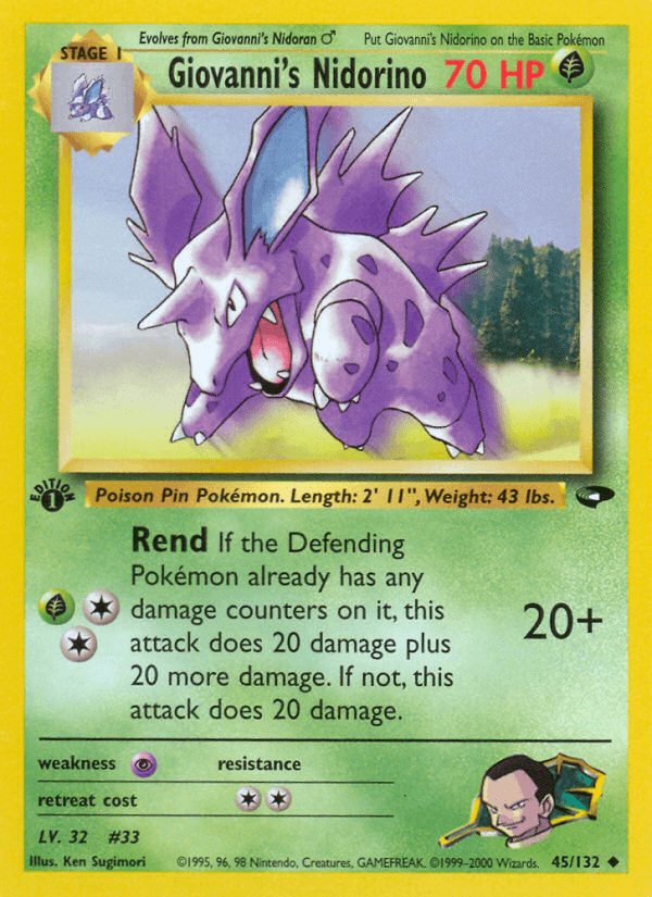 Giovanni's Nidorino Pokémon card