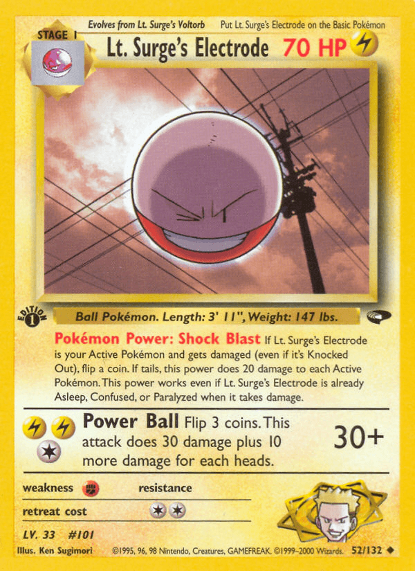 Lt. Surge's Electrode Pokémon card