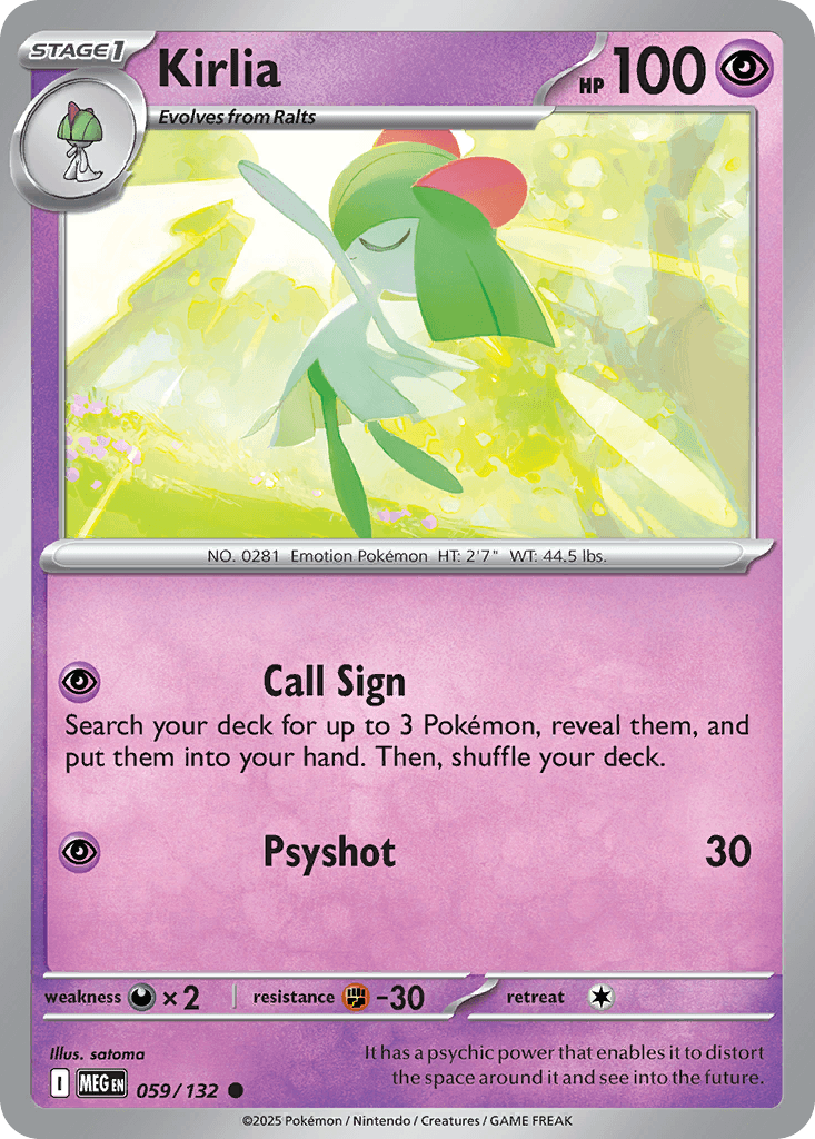 Kirlia Pokémon card