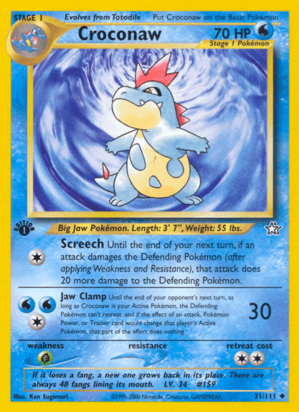Croconaw Pokémon card