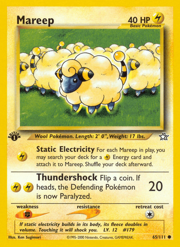 Mareep Pokémon card