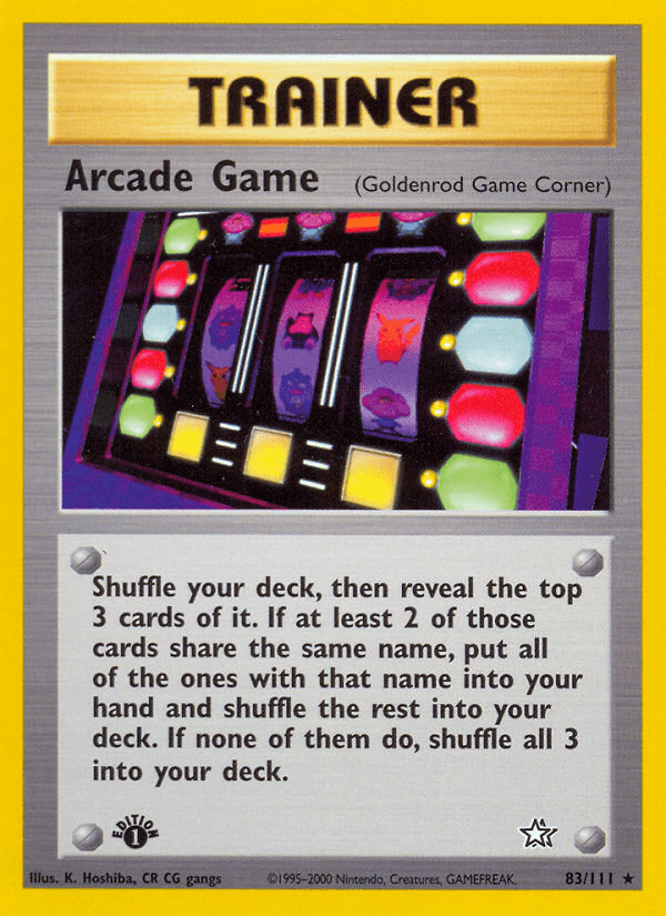 Arcade Game Pokémon card