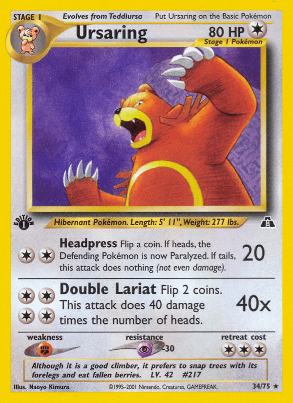 Ursaring Pokémon card