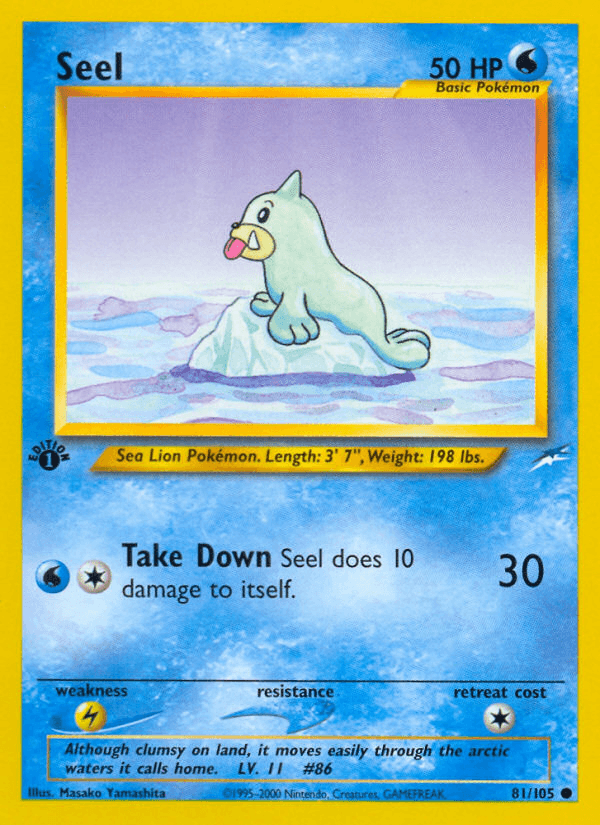 Seel Pokémon card