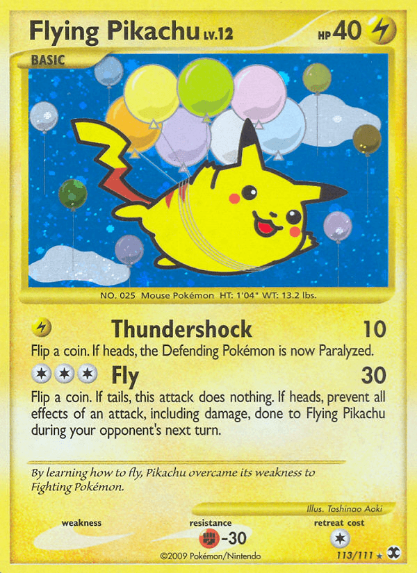 Flying Pikachu Pokémon card