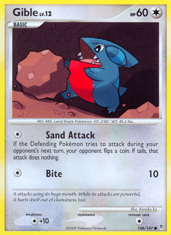 Gible Pokémon card