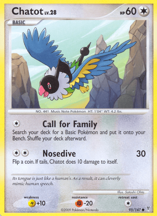 Chatot Pokémon card
