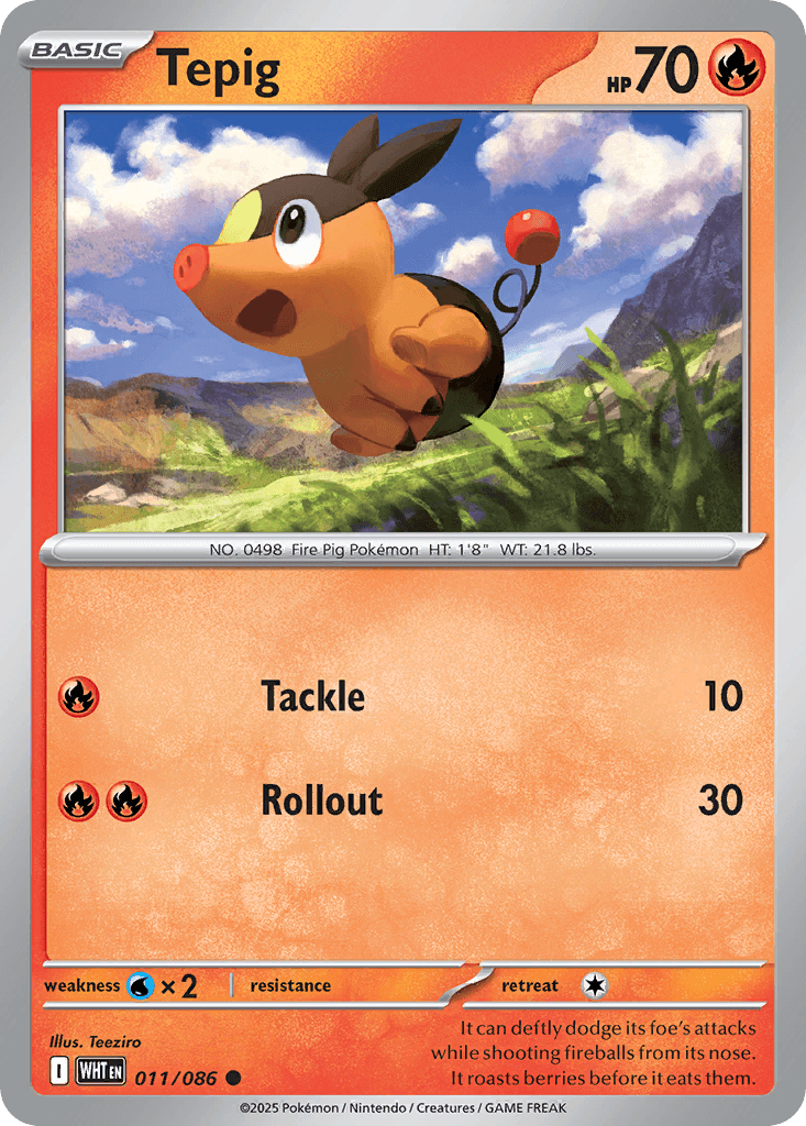 Tepig Pokémon card