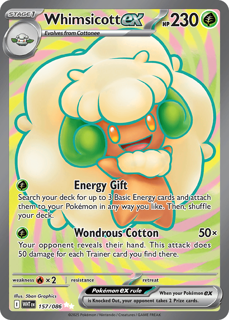Whimsicott ex Pokémon card