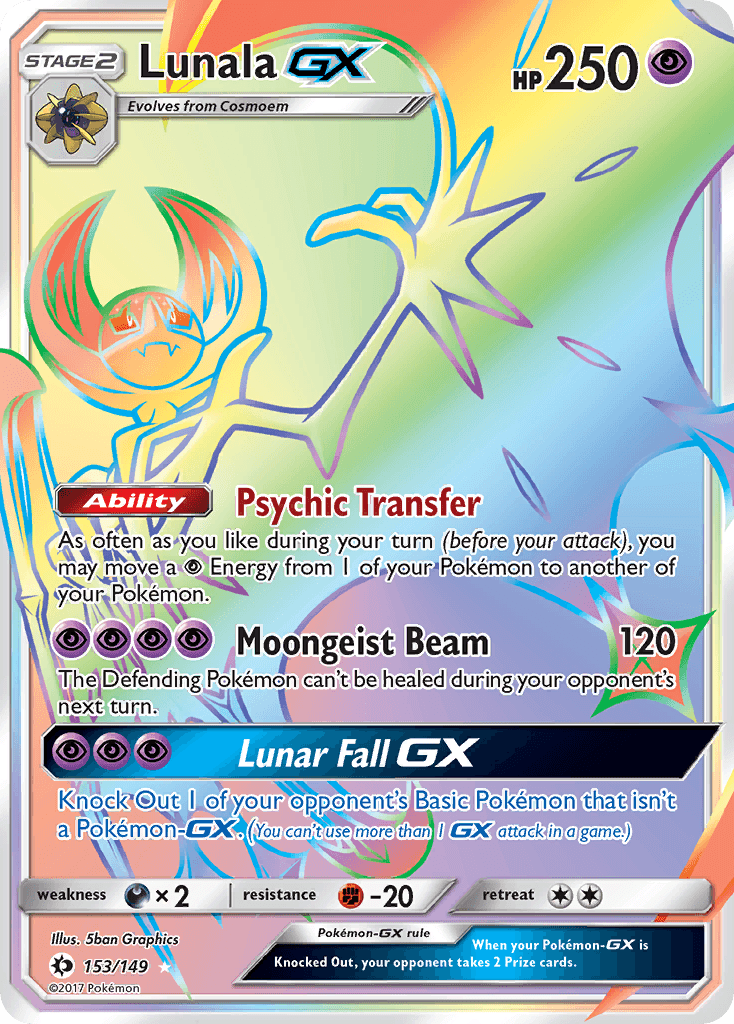 Lunala-GX Pokémon card