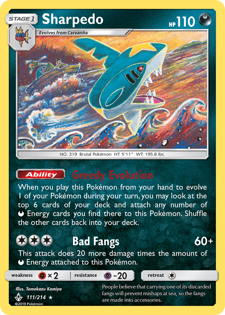 Sharpedo Pokémon card