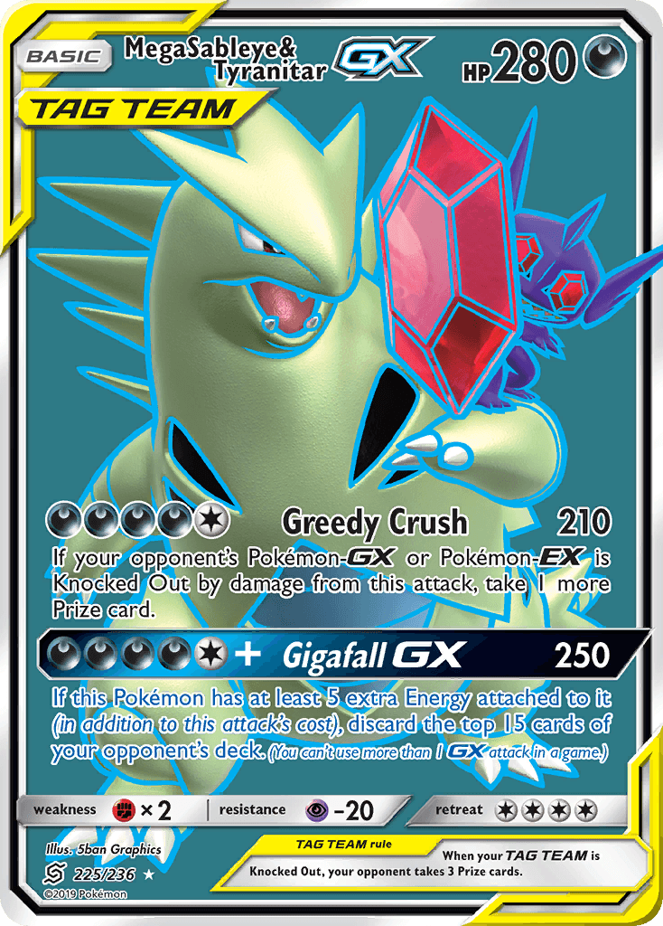Mega Sableye & Tyranitar-GX from Unified Minds