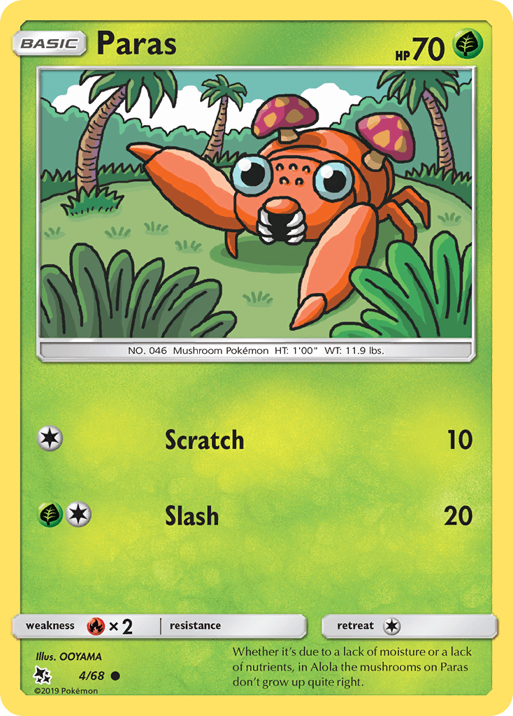Paras Pokémon card
