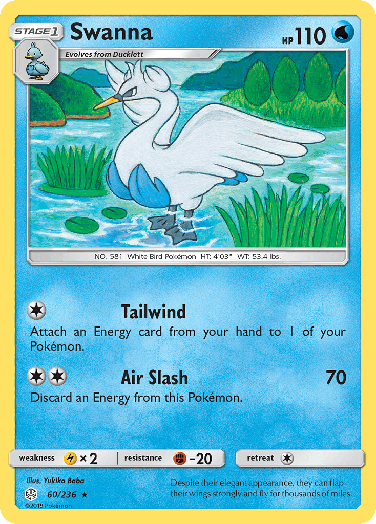 Swanna Pokémon card