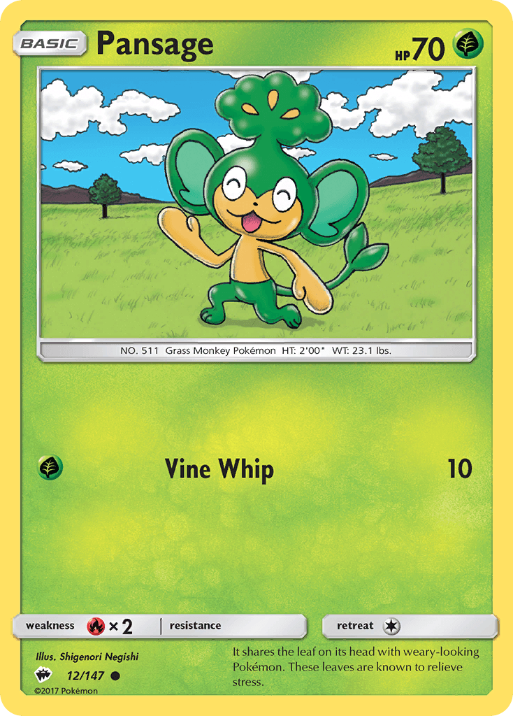 Pansage Pokémon card