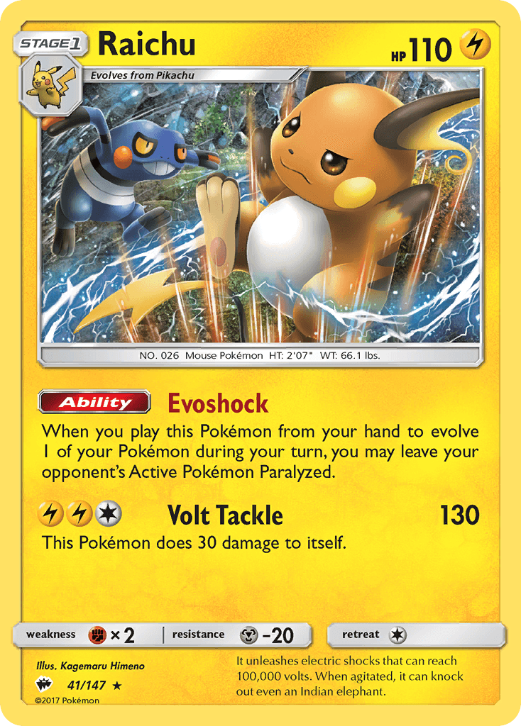 Raichu Pokémon card