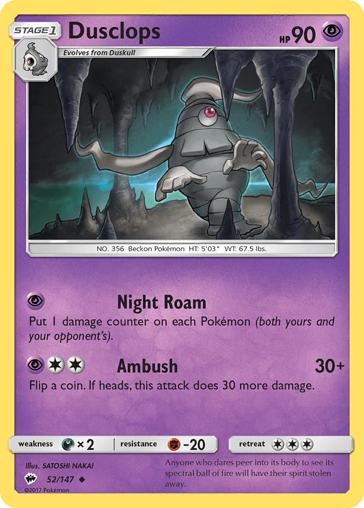 Dusclops Pokémon card
