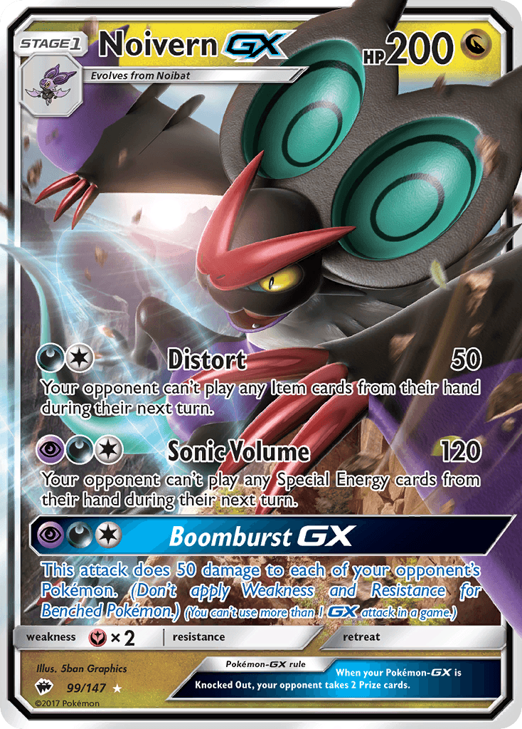 Noivern-GX Pokémon card