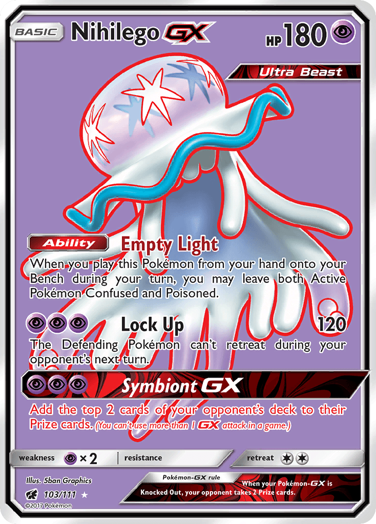 Nihilego-GX Pokémon card