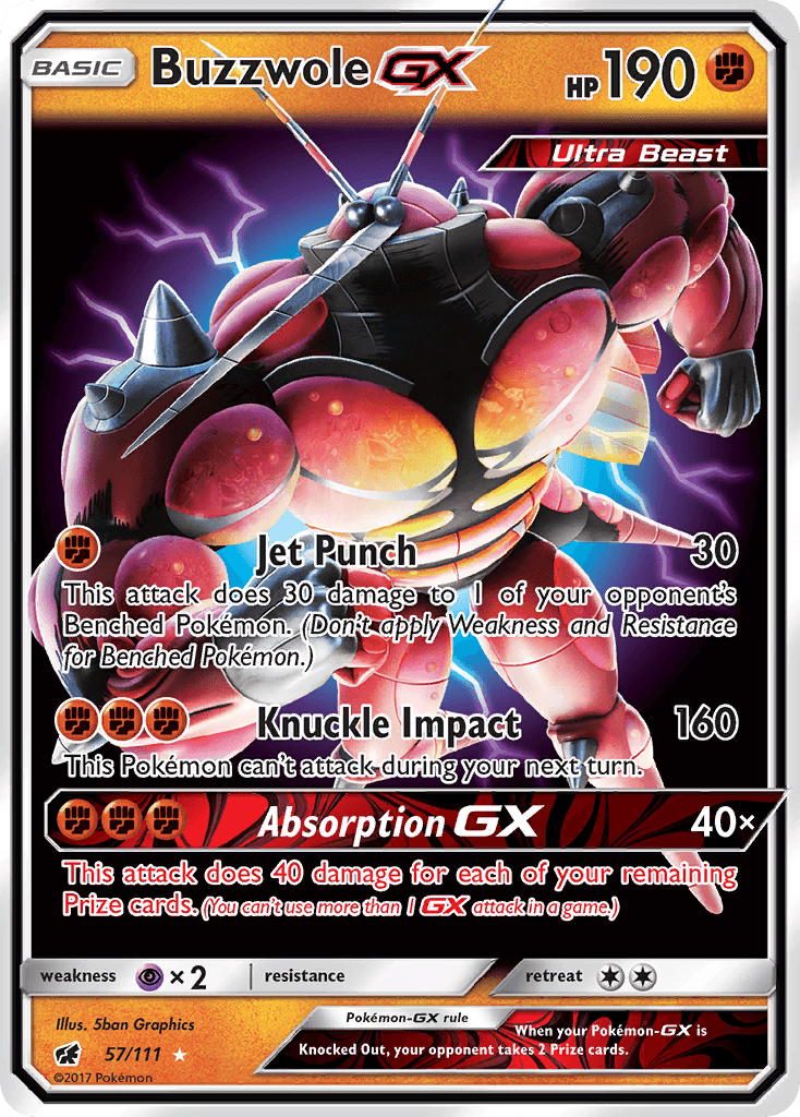 Buzzwole-GX Pokémon card