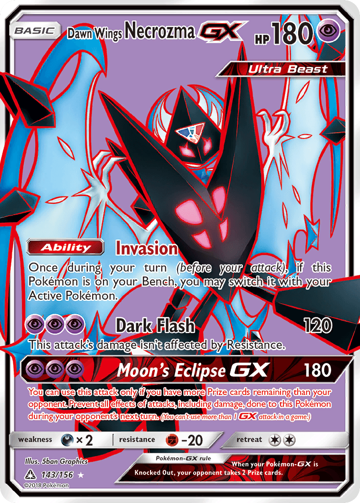 Dawn Wings Necrozma-GX Pokémon card