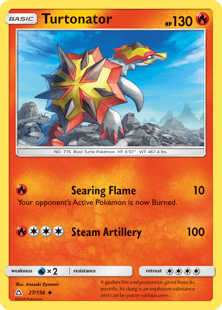 Turtonator Pokémon card