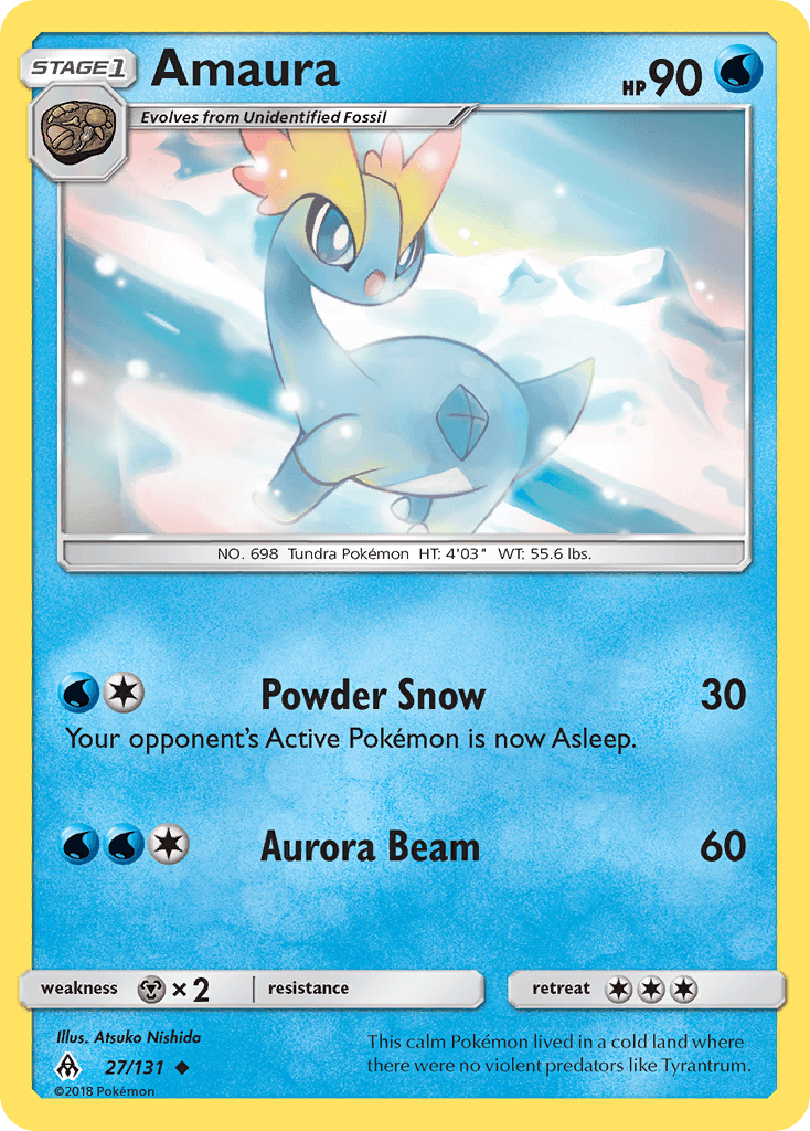 Amaura Pokémon card