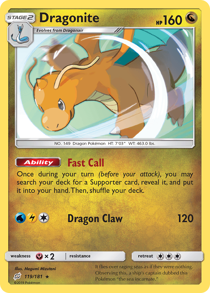 Dragonite Pokémon card
