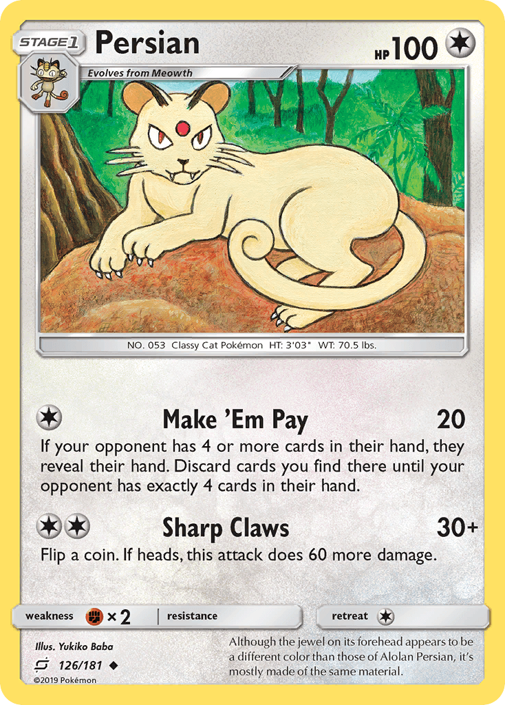 Persian Pokémon card